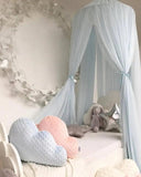 Ciel de lit bébé bleu en toile de moustiquaire - Mon Doux Cocon