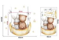 Stickers chambre de bébé - Autocollants couple de lapin/ourson brun ou d'oursons bruns - Mon Doux Cocon