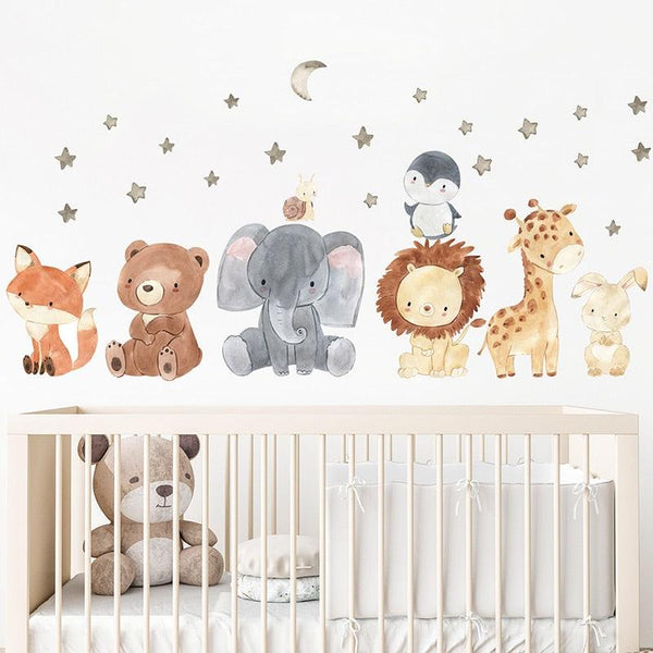 Stickers chambre de bébé - Autocollants animaux de la savane